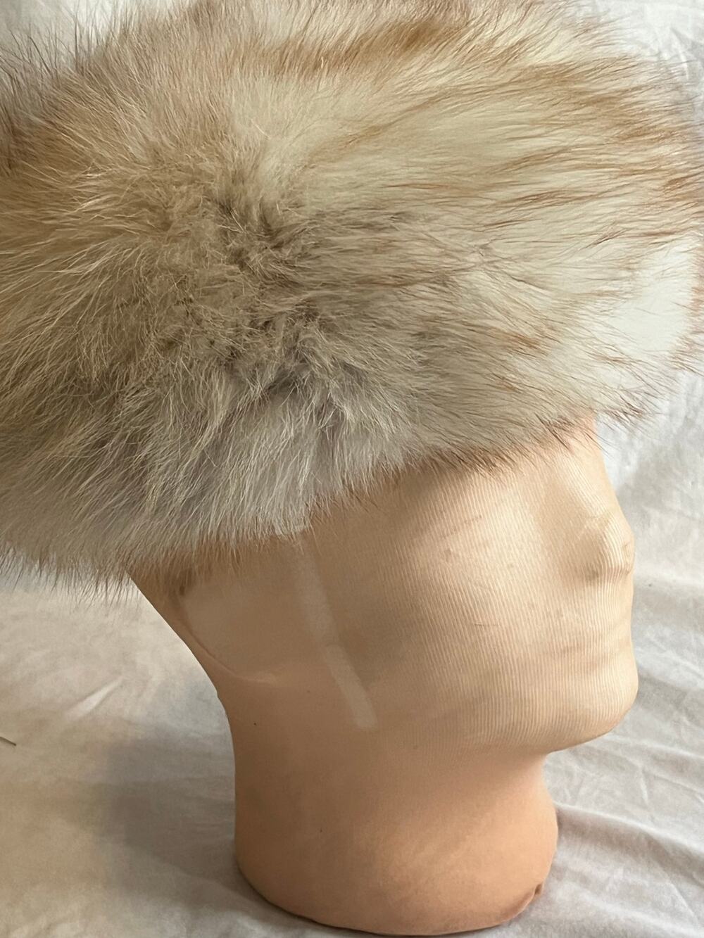 Vtg 50s/60s Amrose New York Real Fox Fur Cossack Pillbox Hat ILGWU Union Made
